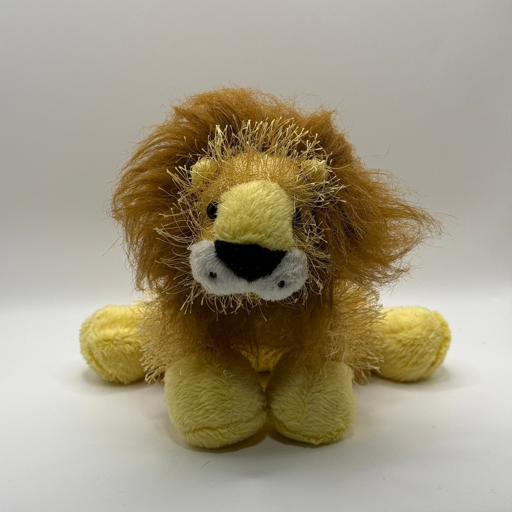 Ganz Webkinz Lion Plush Stuffed Animal Yellow Brown Shaggy Mane HM006